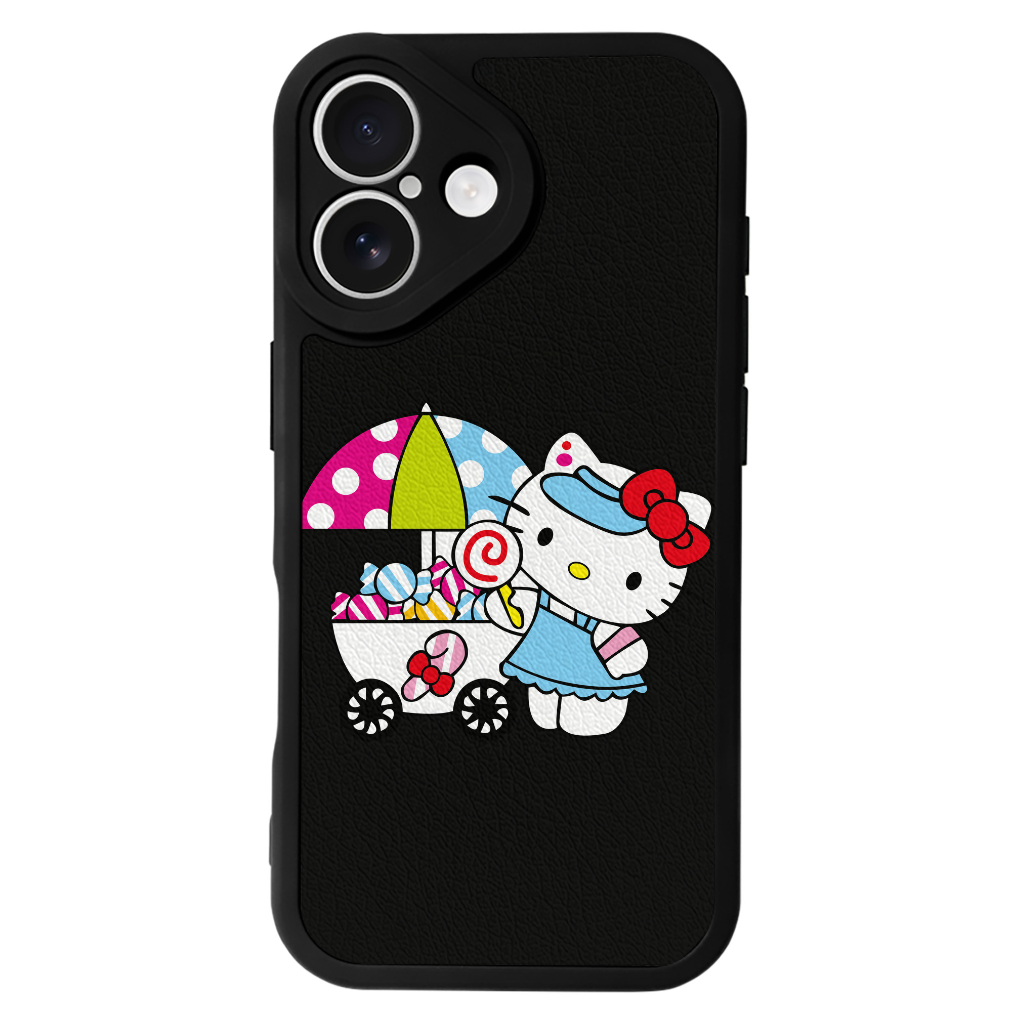 （画像用） Hello Kitty ハローキティ 【iPhone 16シリーズ対応】シリコンスマホケース（レザー調） 材質：シリコン